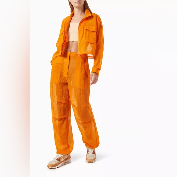 KITH NURU SHEER PARACHUTE PANT IN ORANGE - Picture 3 of 6